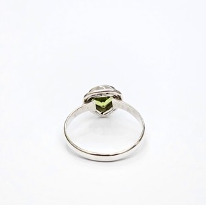Classic Heart Shape Green Peridot <b>Ring</b> in 925 Sterling <b>Silver</b> Minimalist <b>Solitaire</b> Gemstone Jewelry for Women - Product Image 6