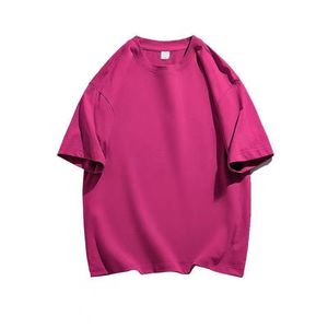 เสื้อยืดคอกลมแขนสั้นผู้ชายสีพื้นผ้าฝ้าย 100% สไตล์สตรีทแฟชั่นลำลองแบบถักทอความยาวปกติ - Product Image 2