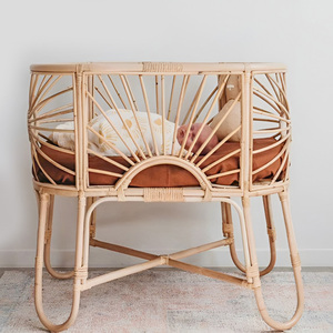 Lits bébé en rotin pour nourrissons, accessoires pour tout-petits, prix bas, matériau naturel, lit bébé pour enfant - Product Image 1