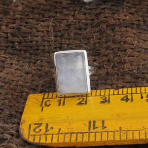 แหวนเงินแท้ 925 ประดับพลอยเทอร์ควอยซ์ทรงสี่เหลี่ยมธรรมชาติ ดีไซน์ขอบเงิน สำหรับผู้หญิง เครื่องประดับคุณภาพสูง คลาสสิก - Product Image 1