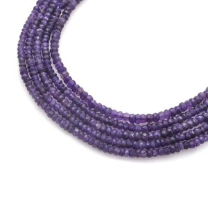 Natural Purple Amethyst Rondelle Beads Wholesale Price Bulk 4MM 4.5MM Faceted <b>Spacer</b> Gemstone Beads Strand For Jewelry Making - Product Image 6
