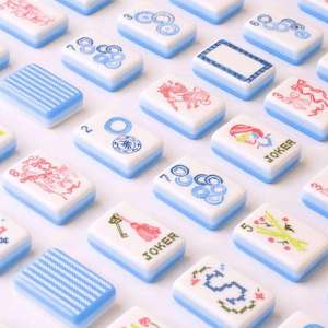 Juego de Fichas de Mahjong Americanas <span class=keywords><strong>con</strong></span> Diseño de Campos de Golf y Flores, de Acrílico Moderno de Cuatro Capas, <span class=keywords><strong>con</strong></span> Rayas, Venta al Por Mayor - Product Image 3