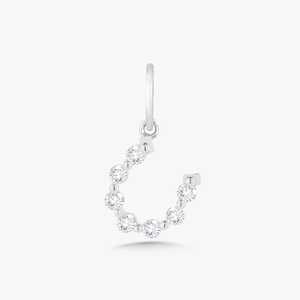 Minimalist Horseshoe Charm Delicate Elegant Lab Grown Diamond Solitaire Lucky <b>Pendant</b> 14K 18K <b>Solid</b> <b>Gold</b> Women's Gift Jewelry - Product Image 3