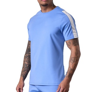 Camiseta Deportiva de Algodón 100% con Diseño de Paneles Laterales, de Moda, a Bajo Precio, Manga Corta, Ajuste Regular y Elástica, Ideal para Gimnasio y Entrenamiento - Product Image 1