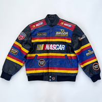 Veste de course automobile personnalisée haut de gamme entièrement brodée pour homme, en coton, style bomber pour moto, service OEM ODM haut de gamme