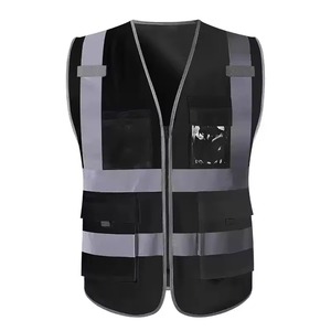 PLAYER'S POINT High Visibility Safety <b>Vest</b> CE/EU Certified Reflective Stripes Zipper Closure Multiple Pockets Unisex Polyester - Product Image 1