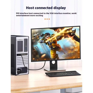 สายเคเบิล DVI VGA แบบแอคทีฟ 24 พลัส 1 พิน ความละเอียด 1080p แบบถักเกลียว บรรจุภัณฑ์แบบม้วน ยาว 1.8 เมตร หัวต่อชุบทอง สำหรับจอคอมพิวเตอร์และโปรเจคเตอร์ - Product Image 3