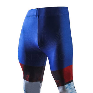 Pantalons de sublimation à taille élastique avec logo personnalisé de qualité supérieure, matière polyester durable, leggings de compression imprimés en 3D pour hommes, pour la salle de sport - Product Image 2