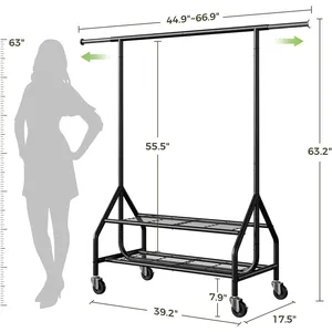 Modern Industrial Iron <b>Clothes</b> <b>Rack</b> Handmade with High Strength Construction Premium Handmade Garment Display Stand with Luxury - Product Image 2