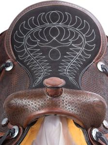 อานม้าอังกฤษหนังแท้ 100% จากอินเดีย พร้อมเบาะนุ่ม ชุดอุปกรณ์ขี่ม้าแบบปรับแต่งได้ สายรัดอกและสายรัดศีรษะ - Product Image 4