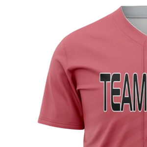 Camiseta de béisbol personalizada para hombre con botones en degradado rosa, uniforme transpirable para equipos de softbol, camisa deportiva atlética para equipos - Product Image 4