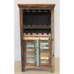 Modern Traditional Solid Wood Floor Mount Reclaimed Wood 2 Door Eco-Friendly Durable Bar Cabinet for Bar and Living Room - Product Image 3