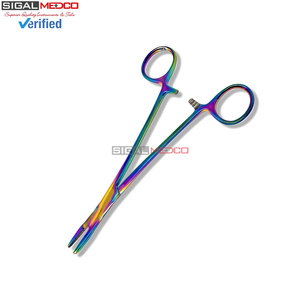 Premium Ophthalmic Needle Holder Driver with Multicolor Rainbow <b>Titanium</b> Coating Integrated Hemostat Scissors - Product Image 4
