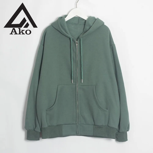 เสื้อฮู้ดผู้หญิงผ้าฝ้ายฟลีซคุณภาพสูงสำหรับออกกำลังกาย แบบมีเชือกผูก ปรับแต่งได้ ผลิตโดย Ako - Product Image 1