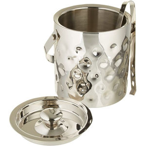 Seau à glace antique français en argent plaqué avec pinces, accessoire de bar vintage, refroidisseur à champagne élégant, pour la maison et les hôtels européens - Product Image 5