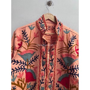 Indian Suzani Cotton Jacket Handmade Winter Unisex Jacket Uzbek Embroidery Jacket Women's Casual Jacket <b>Coat</b> - Product Image 3