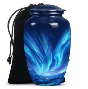 Urne funéraire en aluminium noir grand format, design Toucan, pour cendres d'adultes, finition polie miroir, avec sac en velours offert – Meilleures ventes - Product Image 3