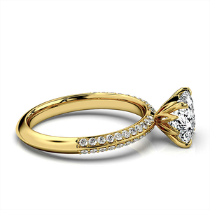 แหวนหมั้นเพชรทรงปรินเซสคัท 1.5 กะรัต เพชรเลี้ยงในห้องปฏิบัติการ ทอง 14K ประดับเพชรเต็มวงแบบ 3 มิติ พร้อมเพชรประดับแบบพาเว่ ได้รับการรับรองจาก IGI สำหรับ Part - Product Image 2