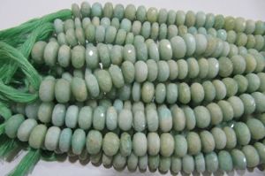Cuentas de Amazonita Verde Natural Facetadas en Forma de Rondelle de 9-10 mm, Hilo de 10 Pulgadas de Largo - Product Image 2