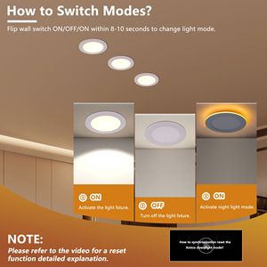 Lot de 6 spots LED encastrables blancs de 6 pouces, dimmables, 5 températures de couleur (2700K-5000K), 800LM, haute luminosité, 9W, 120V, ultra-minces, sans boîtier, certifiés ETL - Product Image 3