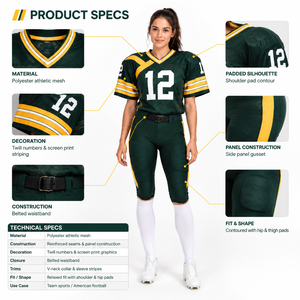 Conjunto de Camiseta de Fútbol Retro de los Años 70 y Pantalones de Compresión Personalizados para Mujer (OEM) - Product Image 5
