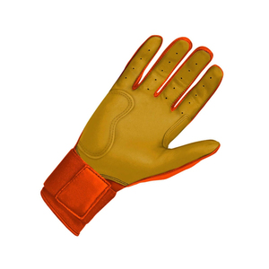 Custom <b>Orange</b> Leather Baseball Batting Gloves Professional Grip Softball Batting Gloves with Reinforced Thumb Wholesale - Product Image 5