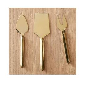 Juego de cuchillos para queso y postre de latón pulido, cubiertos de lujo para servir con estilo en tablas de charcutería, juego de cubiertos para queso. - Product Image 1