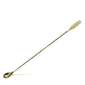 Cuillère à cocktail polyvalente en métal, acier inoxydable, manche long, ustensile de mélange pour boissons, bar professionnel, barman, cuisine - Product Image 2