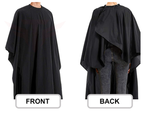 Cape de coiffure portable noire écologique en nylon et polyester, résistante à l'eau, pour salon de coiffure et barbier - Product Image 2