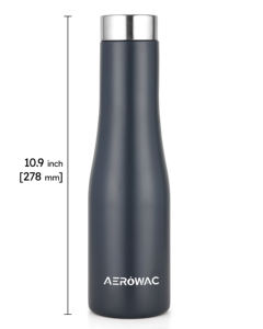 Dark Grey Stainless Steel Water Bottle Vacuum Insulated Leak Proof Flask Ergonomic Curved Matte <b>Drinkware</b> Travel Fitness - Product Image 4