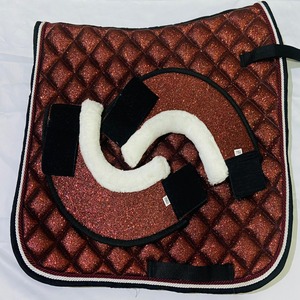 Ensemble de tapis de selle western brillant en polycoton avec doublure pour dressage, saut d'obstacles et équitation, accessoires assortis - Product Image 4