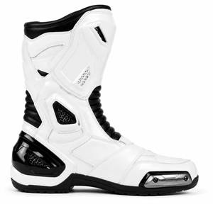 Bottes de moto blanches pour hommes, mi-mollet, en cuir véritable, fermeture éclair, imperméables, résistantes à l'abrasion, toutes saisons - Product Image 4