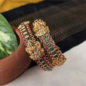 Kemp Stone <b>Bangles</b>-Trendy <b>Copper</b> & Jade Cuff Bracelets with Zircon and Quartz - Product Image 2
