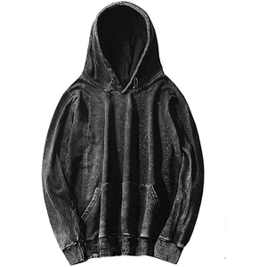 Sudadera con Capucha Personalizada de Estilo Retro Simple, Lavada, de Color Sólido, para Hombre, Versátil, de Invierno, Talla Grande - Product Image 5