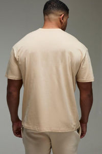 เสื้อยืดฮิปฮอปผู้ชายทรงปกติ OEM โพลีเอสเตอร์/คอตตอน 190 กรัม ปักโลโก้ตามสั่ง พิมพ์ลาย ระบายอากาศได้ดี เป็นมิตรกับสิ่งแวดล้อม แขนเสื้อแบบแร็กแลน - Product Image 3