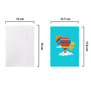 Tarjeta Pop-Up 3D de Globos Aerostáticos Coloridos con Sobre, Recuerdo Único para Celebraciones, Tarjeta de Felicitación Hecha a Mano para Todas las Ocasiones, Manualidades de Papel - Product Image 2