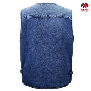 Ryan Pro Gear Nouveau design Gilet en jean unisexe sans manches écologique et tendance avec poche personnalisable - Product Image 2