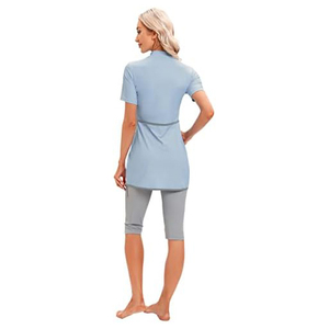 Burkinis Islámicos Modestos para Mujer, Transpirables, de Spandex/Poliéster, Manga Larga, Cuello Redondo, Ropa Deportiva, Logotipo Frontal Personalizable, Tallas Disponibles - Product Image 3