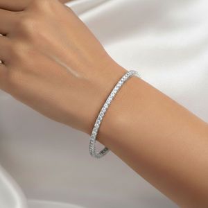 4.392CTW Princess Prong-<b>Set</b> Diamond Tennis Bracelet 9K <b>Gold</b> Plated Vintage IGI Certified - Product Image 1