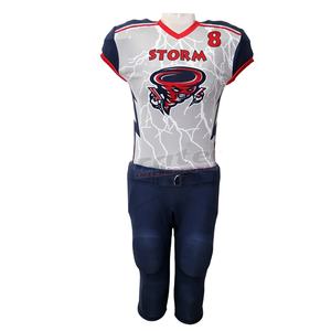 Imprimé personnalisé Football Américain Uniformes Respirant Maillot à Manches Courtes Coussinets Sublimés avec Logo Gratuit Conception Plus Options de Taille - Product Image 4