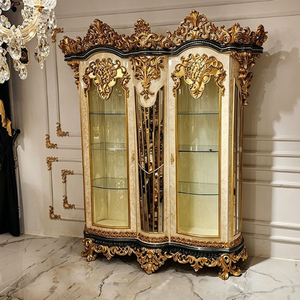 Juego de Muebles de Comedor de Lujo Estilo Barroco Real, Mueble Aparador Antiguo Tallado a Mano en Madera de Teca Sólida para Villa o Palacio - Product Image 3