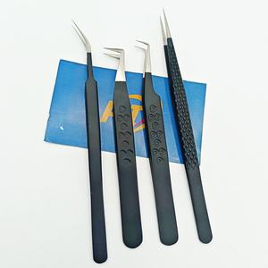 Pinzas Profesionales de Acero Inoxidable con Punta Puntiaguda de 90 Grados, Pinzas Delgadas para Volumen de Pestañas, Pinzas Fuertes de 45 Grados para Pestañas Rectas - Product Image 6