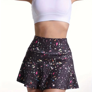 Jupe plissée imprimée taille haute pour femme avec poches, tenue de sport, mini-jupe d'été en spandex et polyester - Product Image 5
