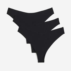 Culottes string taille basse en nylon/coton à pois noirs et dentelle florale pour femmes, respirantes, grandes tailles, lingerie sexy sans couture – Nouvelle collection en promotion - Product Image 1