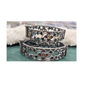 Brazaletes Multicolores Plateados de Estilo Moderno de Primera Calidad para Mujer, Joyería Hecha a Mano de Alta Calidad, Accesorio Étnico de Moda - Product Image 3