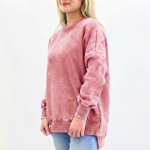 Sweat-shirt délavé à l'acide pour femme, style vintage, le plus vendu, vêtement décontracté avec logo personnalisé, services de fabrication OEM - Product Image 2