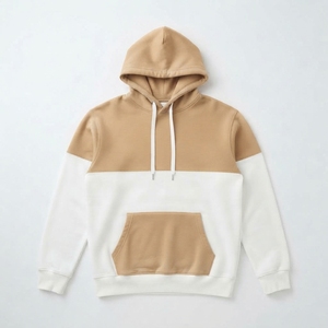 Sweat à capuche personnalisé épais 350 GSM bicolore pour homme, en molleton, vente en gros - Product Image 5