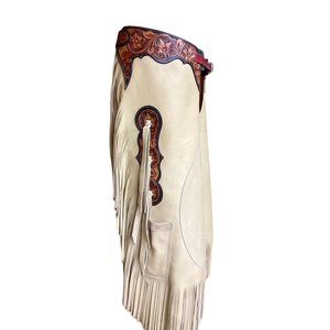 Premium Genuine Leather Western Cowboy Fringe <b>Riding</b> <b>Chaps</b> Utility Pocket Rodeo Ranch Horse <b>Riding</b> Protective Equestrian Gear - Product Image 3