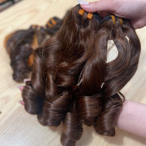 Cheveux vierges indiens 100% naturels, couleur or naturel, trame double cousue à la machine, qualité supérieure, doux et soyeux - Product Image 3