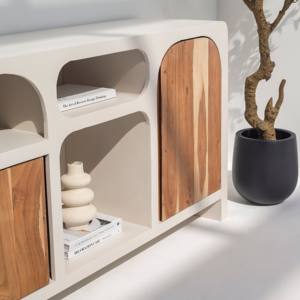 Aparador de Madera Crema Arqueado Vandana Pebble Grand para Interiores y Exteriores Modernos y Elegantes - Product Image 5